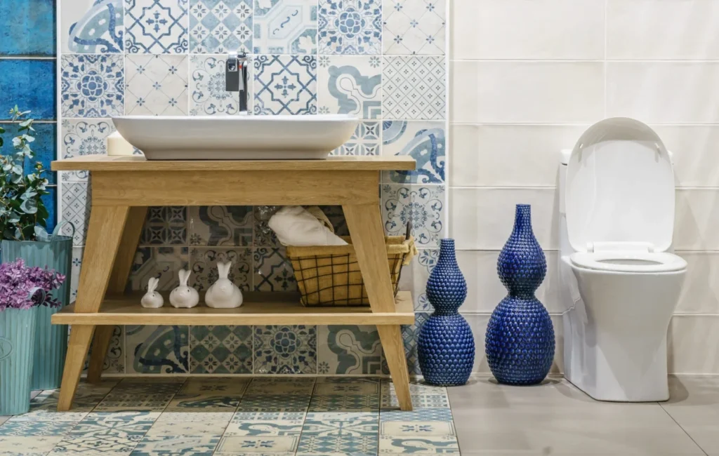 azulejos decorados no banheiro
