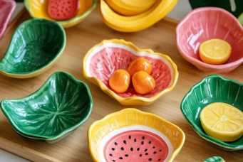 mesa posta com frutas_ia