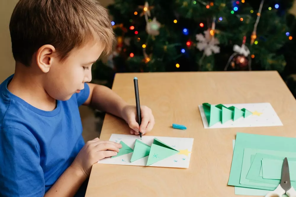 cartão de desejos Feng Shui na decoração de Natal